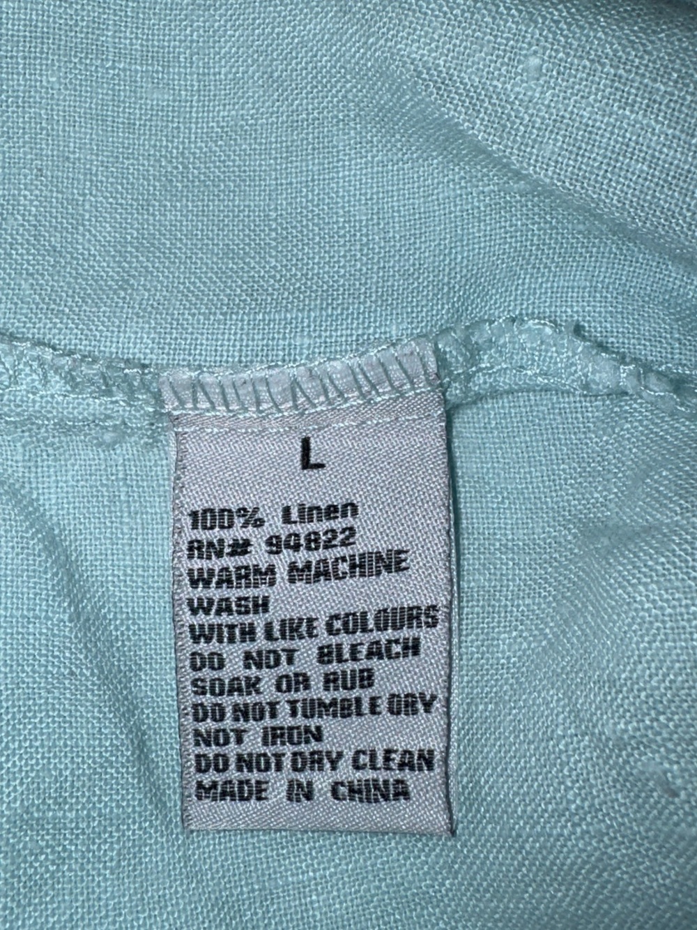 Men's 100% Linen Short-Sleeve Button-Up Shirt in Light Mint - Picture 4 of 5